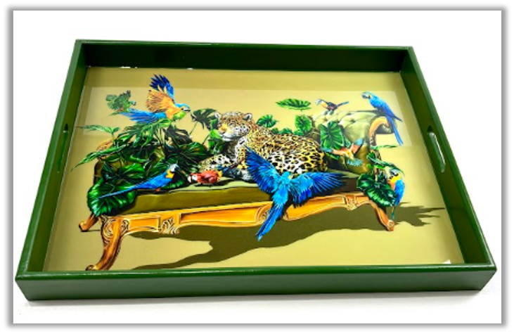 Bandeja "Jaguar en el Sillón" artista Omar Mendoza