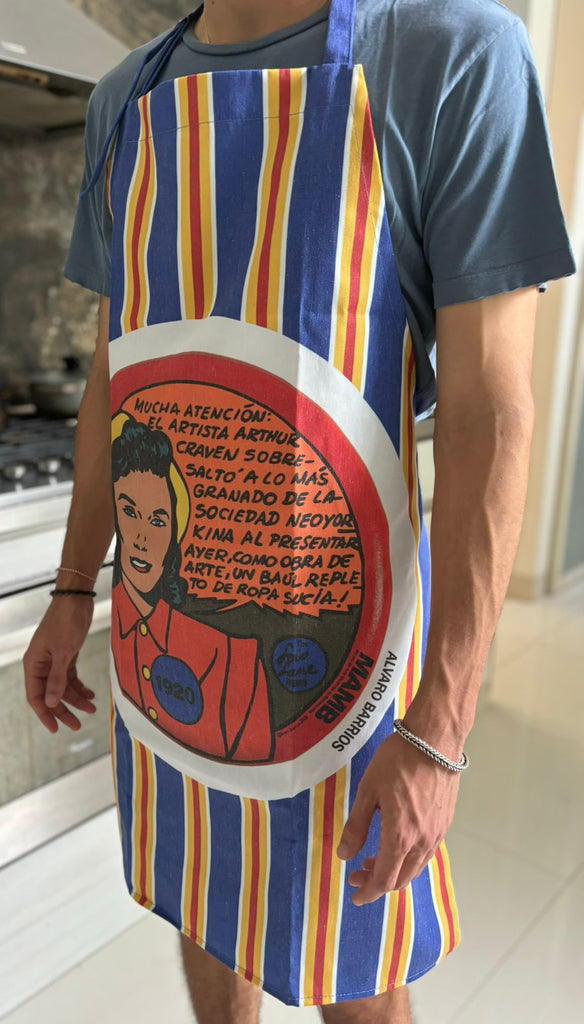 Delantal con impresión de la obra "Louis Lane", del artista Álvaro Barrios