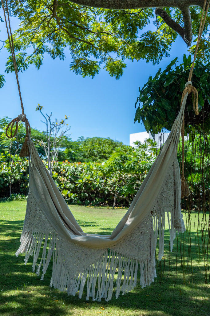 Hamaca con flecos macramé